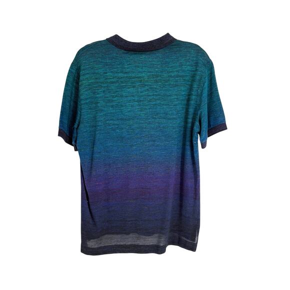 Robert Graham Catalan Short Sleeve Knit Performance Polo Green Navy Melange M - Picture 2 of 5